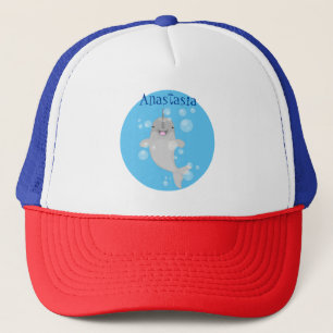 Gorra De Camionero Bombillas de narguile alegres, ilustracion persona
