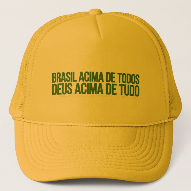 Gorra De Camionero Boné Brasil Acima de Tudo Deus Acima de Todos (Anverso)