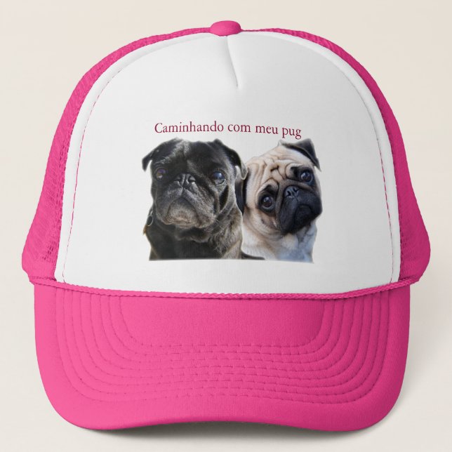 Gorra De Camionero boné caminhando com meu pug (Anverso)