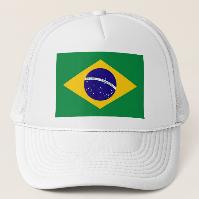 Gorra De Camionero Boné com estampa da bandeira do Brasil. (Anverso)