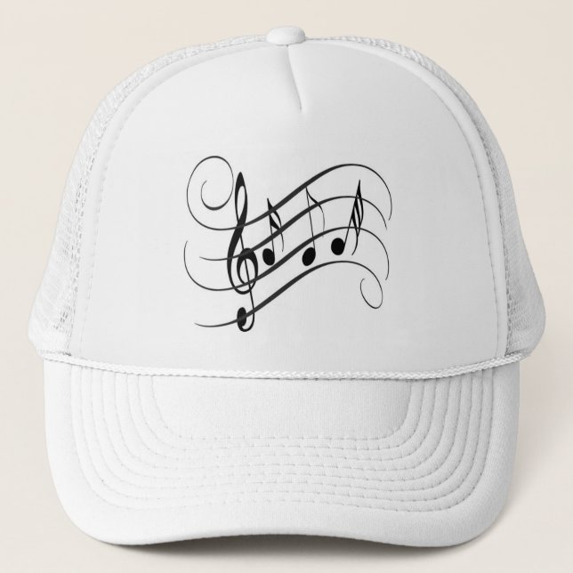 Gorra De Camionero Boné de Caminhoneiro Designer Notas Musicais (Anverso)