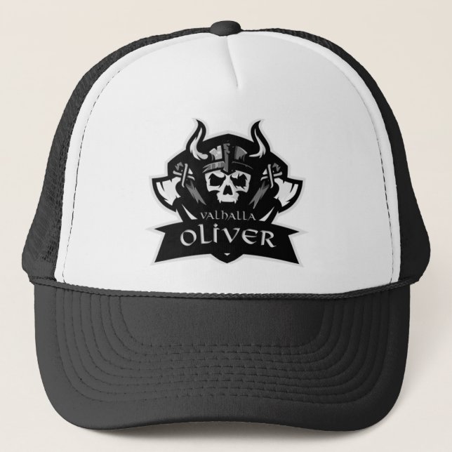 Gorra De Camionero Boné Valhalla Oliver | Escudo negro (Anverso)