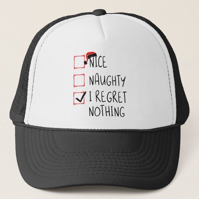 Gorra De Camionero Bonita traviesa, me arrepiento de que no haya nada (Anverso)