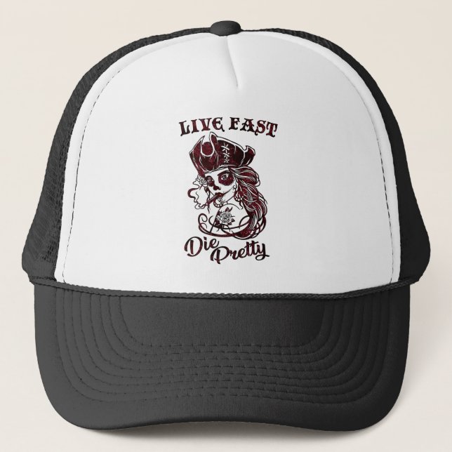 Gorra De Camionero Bonito de muerte rápida de pirata gótica (Anverso)