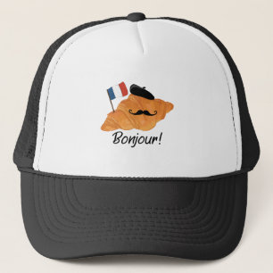 Gorra De Camionero Bonjour Croissant francés - Comida divertida en Fr