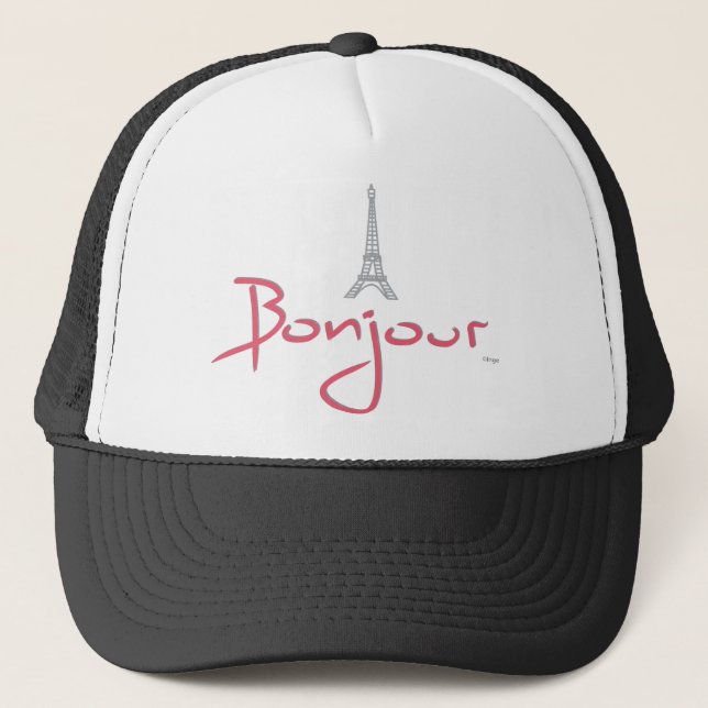 Gorra De Camionero Bonjour (Hola) París (Anverso)