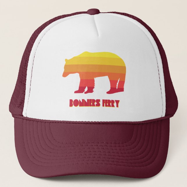 Gorra De Camionero Bonners Ferry Idaho Rainbow Bear (Anverso)