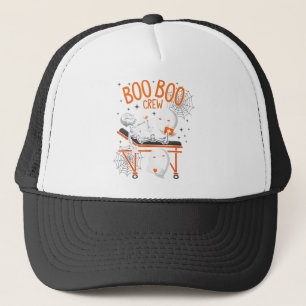 Gorra De Camionero Boo Boo Crew Ghost Médica Paramédico de enfermería