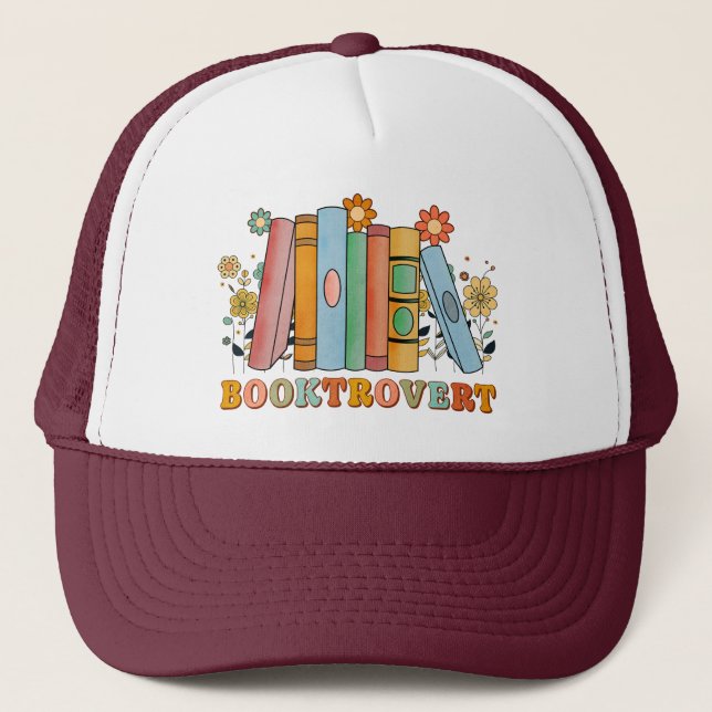 Gorra De Camionero Booktrovert, profesor bibliotecario Bookish, amant (Anverso)
