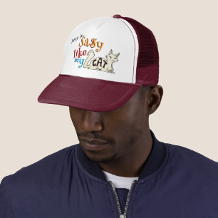 Gorra De Camionero Boos Es Sassy Como Mi Gato Tipografía Vibrante Y A
