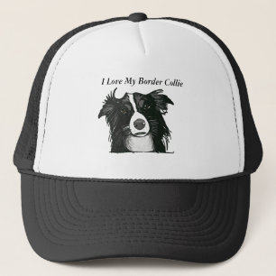 Gorra De Camionero Border collie blanco y negro hermoso