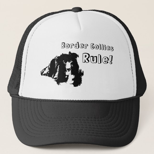 Gorra De Camionero Border Collies Mandan Perro Divertido  (Anverso)