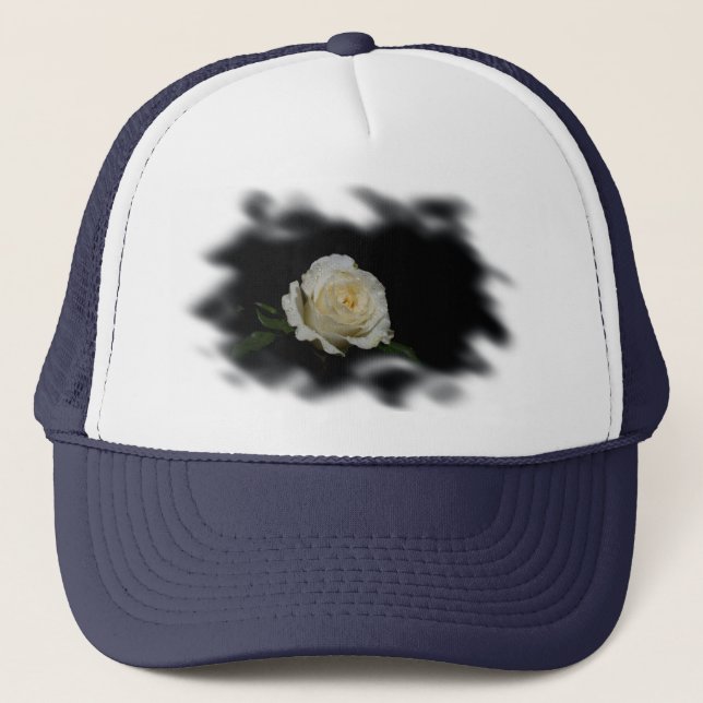 Gorra De Camionero Bordes quemados de rosa blanca (Anverso)