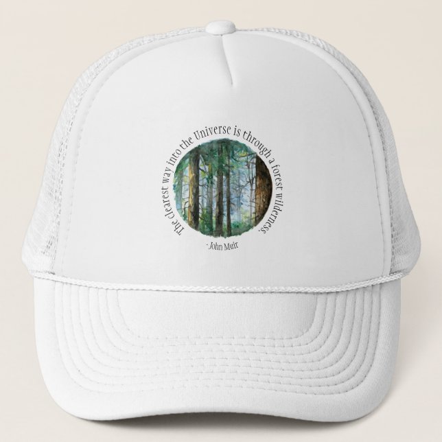 Gorra De Camionero Bosque acuático de citas de muir (Anverso)