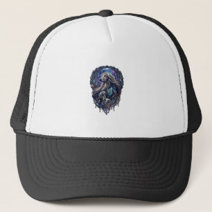 Gorra De Camionero Bosque Encantado Perro Luna Cristal_1