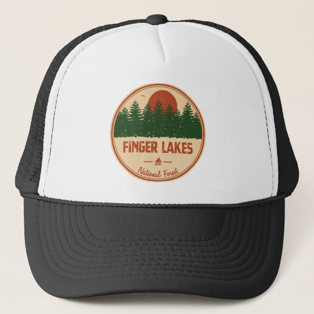 Gorra De Camionero Bosque nacional de los lagos de dedo (Anverso)