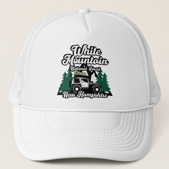Gorra De Camionero Bosque nacional de Montaña Blanca New Hampshire (Anverso)