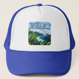 Gorra De Camionero Bosque pluvial de la playa de Samoa Americana