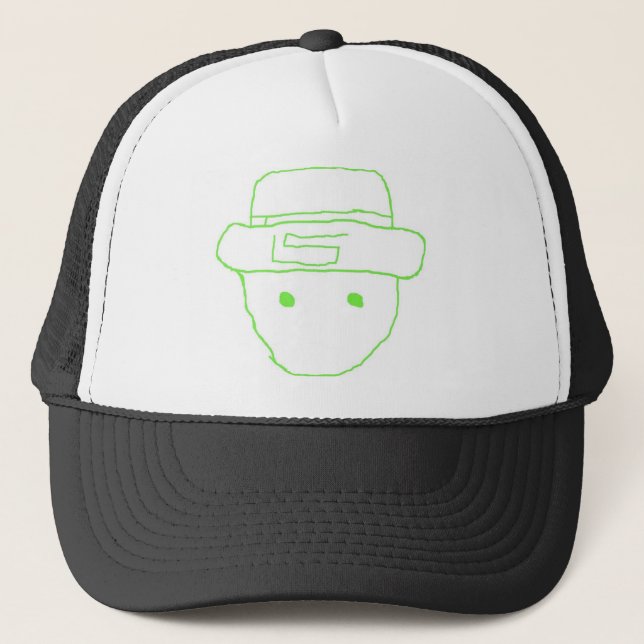 Gorra De Camionero Bosquejo del aficionado del Leprechaun (Anverso)