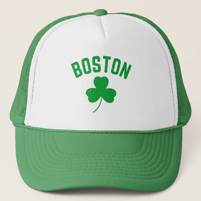 Gorra De Camionero Boston Green Lucky Shamrock (Anverso)