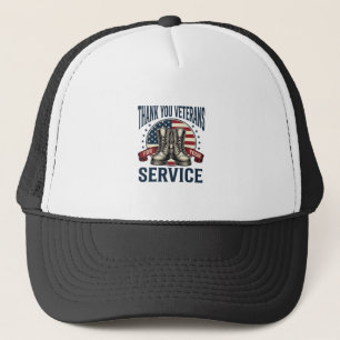 Gorra De Camionero Botas Patrióticas de Veteranos de Agradecimiento D
