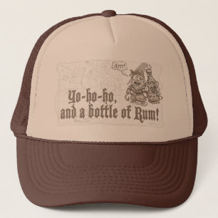 Gorra De Camionero Botella de Yo Ho Ho de ron del pirata