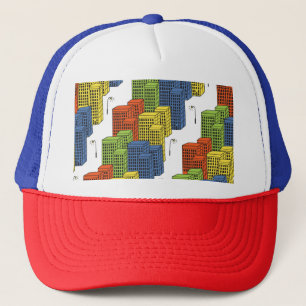 Gorra De Camionero Botellas De Vidrio, Diseño De Patrón Resumen.