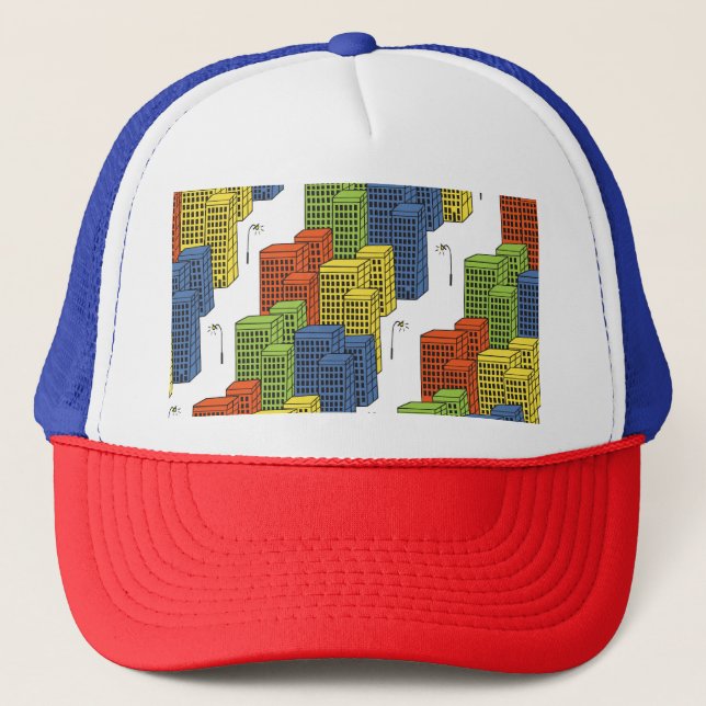 Gorra De Camionero Botellas De Vidrio, Diseño De Patrón Resumen. (Anverso)