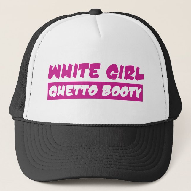 Gorra De Camionero Botín blanco del ghetto del chica (Anverso)