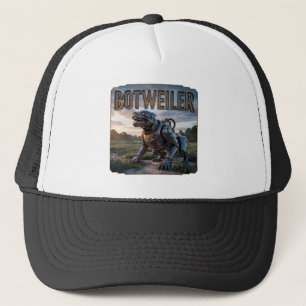 Gorra De Camionero Botweiler Fotográfico – Rottweiler Robot Divertido