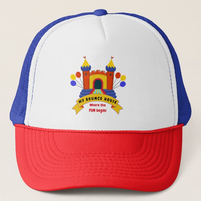 GORRA DE CAMIONERO BOUNCE HOUSE INFLATABLES FIESTA DE CUMPLEAÑOS (Anverso)