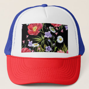Gorra De Camionero Bouquet de flores acuáticas: patrón sin foco