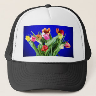 Gorra De Camionero Bouquet de tulipanes en azul