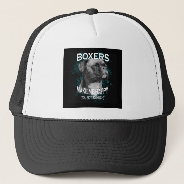 Gorra De Camionero Boxer Dog Animal Aovers Art Textos (Anverso)