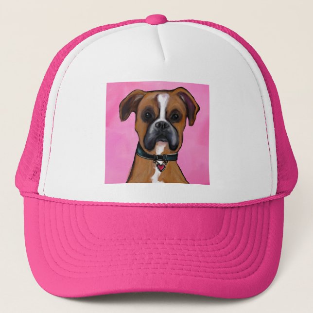Gorra De Camionero Boxer Dog Valentine (Anverso)