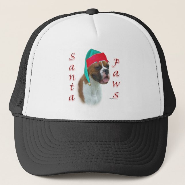Gorra De Camionero Boxer Santa Paws (Anverso)