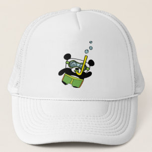 Gorra De Camionero Boy Panda in Swimsuit Snorkeling