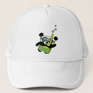 Gorra De Camionero Boy Panda in Swimsuit Snorkeling