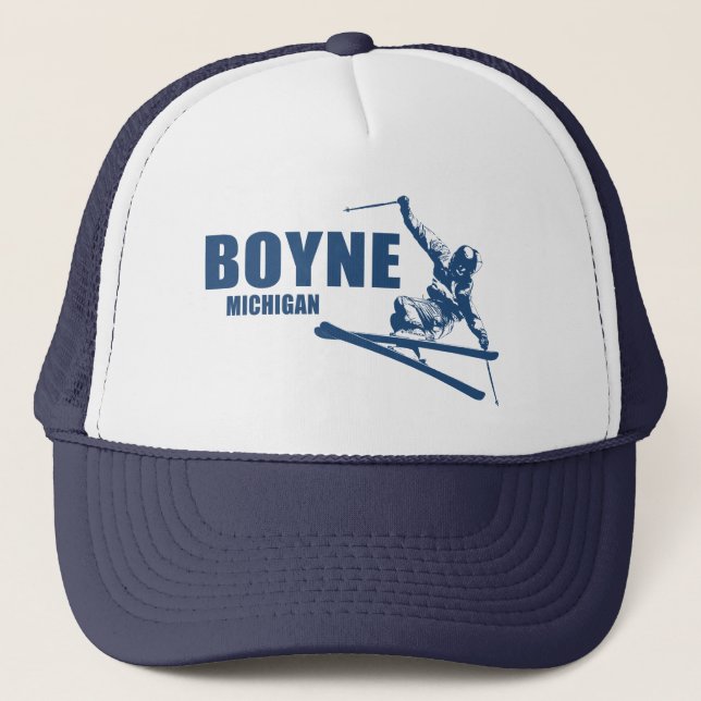 Gorra De Camionero Boyne Mountain Resort Michigan Skier (Anverso)