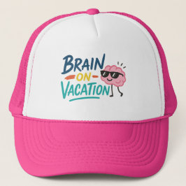 Gorra De Camionero Brain on Vacation Trucker Hat | Funny Retro