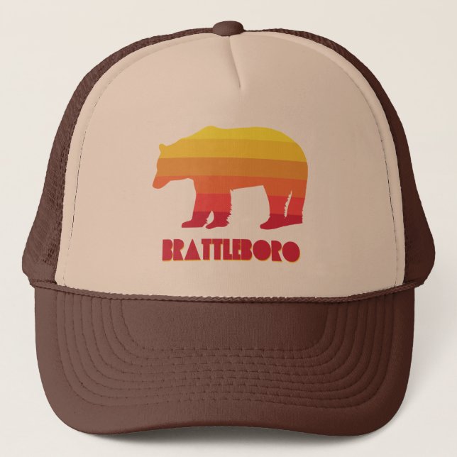 Gorra De Camionero Brattleboro Vermont Rainbow Bear (Anverso)