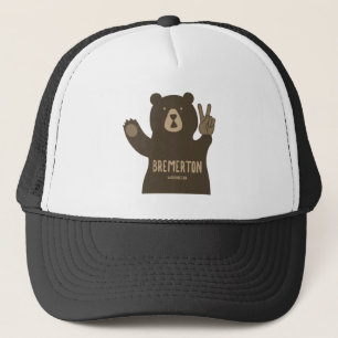 Gorra De Camionero Bremerton Washington Oso de la Paz