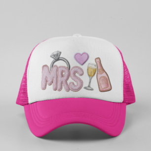 Gorra De Camionero Bride MRS Faux Patch Embroidered Champagne