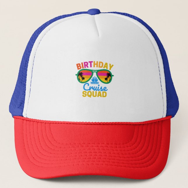 Gorra De Camionero Brigada de crucero de cumpleaños (Anverso)