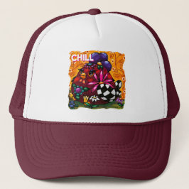 Gorra De Camionero Brillante Funky Chunky Floral Pollo colorido