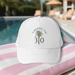 Gorra De Camionero Brindis por los 30 Cumpleaños Tropicales de Palm B