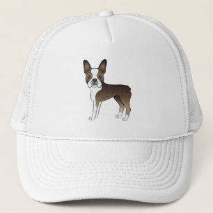 Gorra De Camionero Brindle Boston Terrier Cartoon Dog Ilustracion