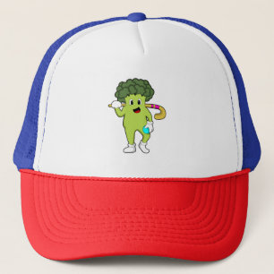 Gorra De Camionero Broccoli en hockey con bate de hockey