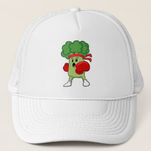 Gorra De Camionero Brócoli en Boxeo con guantes de boxeo