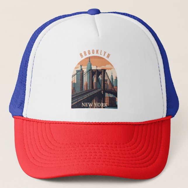 Gorra De Camionero Brooklyn Bridge Retro New York (Anverso)